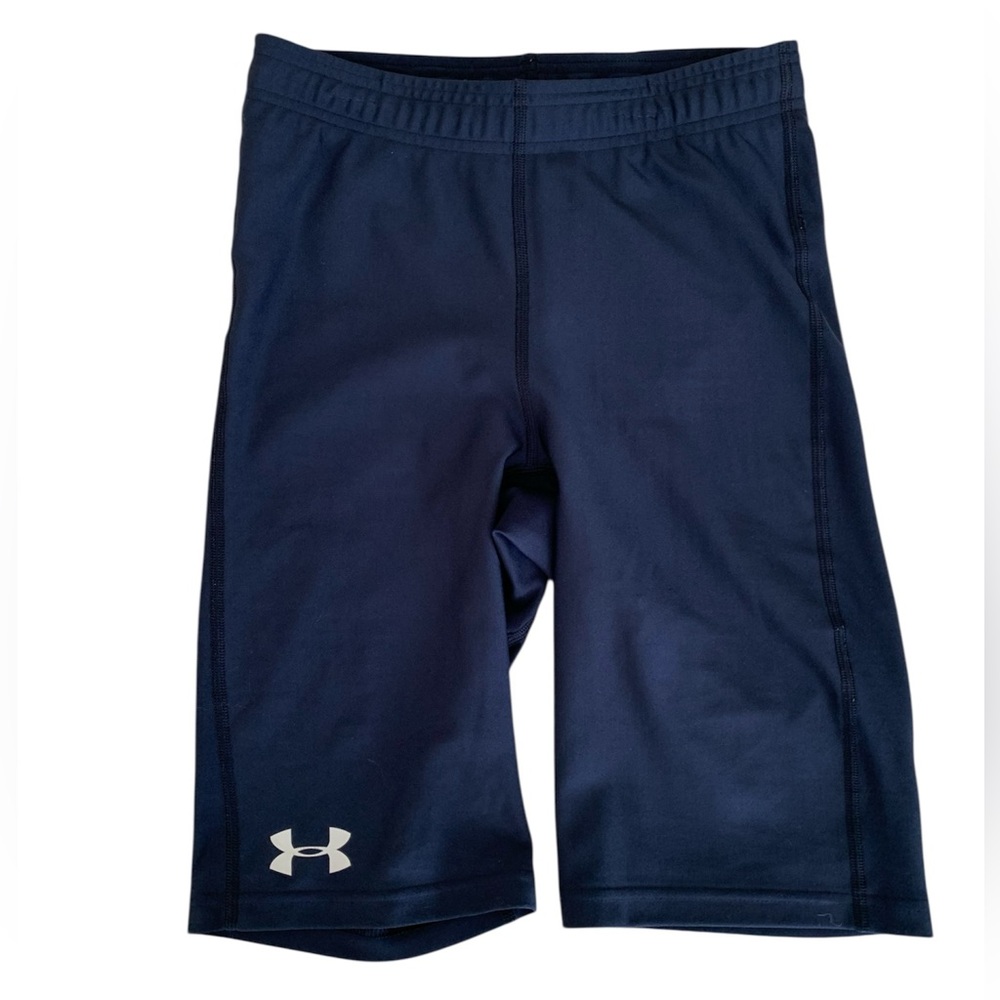 Under Armour Mens M Medium Navy Blue HeatGear Compression Shorts Athletic Gym